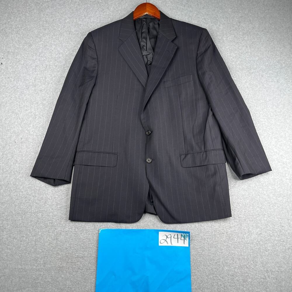 Hickey Freeman Loro Piana Suit Jacket 44 Reg Wool Pin Striped Single Vented